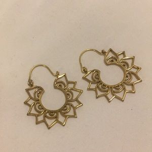 Brass Boho Hippie Hoop Earrings Gypsy fun - great for everyday wear